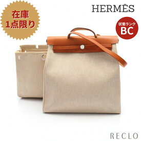 【エントリーでポイント10倍◎店舗限定11日1:59迄】【スーパーSALE限定!!15%OFF以上】エルメス HERMES エールバッグMM ハンドバッグ トワルアッシュ レザー アイボリー ライトブラウン シルバー金具 2WAY □C刻印 【中古】 送料無料_2406ss_all_bg_0604