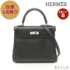 エルメス HERMES ケリー25 ハンドバッグ ヴォーエプソン ブラック シルバー金具 内縫い 2WAY □M刻印 【中古】 送料無料