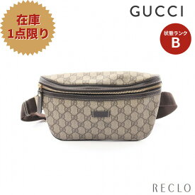 【エントリーでポイント10倍◎店舗限定11日1:59迄】グッチ GUCCI GGスプリーム ボディバッグ ウエストバッグ PVC レザー ベージュ ダークブラウン 233269【中古】 送料無料