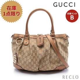 グッチ GUCCI スーキー GGキャンバス ハンドバッグ キャンバス レザー ベージュ ブラウン 2WAY 247902【中古】 送料無料