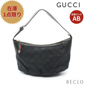 グッチ GUCCI GGキャンバス ハンドバッグ キャンバス レザー ブラック 224093【中古】 送料無料 良品