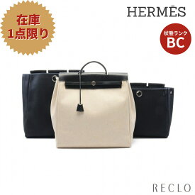 【エントリーでポイント10倍◎店舗限定11日1:59迄】【スーパーSALE限定!!50%OFF以上】エルメス HERMES エールバッグMM ハンドバッグ トワルアッシュ レザー アイボリー ブラック シルバー金具 2WAY □C刻印 【中古】_2406ss_all_bg_0604