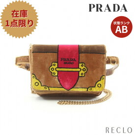 【SALE 5%OFF以上】プラダ PRADA カイエ ボディバッグ ウエストバッグ ベロア ライトブラウン マルチカラー 2WAY 【中古】