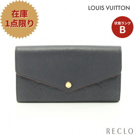 【エントリーでポイント10倍◎店舗限定4日20:00開始】【SALE 15%OFF以上】ルイヴィトン LOUIS VUITTON ポルトフォイユ サラ モノグラムアンプラント マリーヌルージュ 二つ折り長財布 レザー ネイビー M62125【中古】