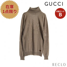 グッチ GUCCI ニット タートルネック シルク ウール グレーブラウン 【中古】