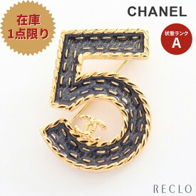 【エントリーでポイント10倍◎対象店舗限定27日1:59迄】シャネル CHANEL NO.5 ココマーク ブローチ デニムモチーフ GP ネイビー ゴールド I24P 【中古】