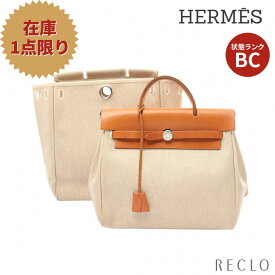 【エントリーでポイント10倍◎店舗限定11日1:59迄】エルメス HERMES エールバッグ アドPM バックパック リュックサック トワルアッシュ レザー アイボリー ライトブラウン シルバー金具 □C刻印 【中古】