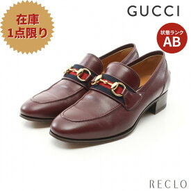 【エントリーでポイント10倍◎対象店舗限定27日1:59迄】グッチ GUCCI ホースビット ローファー レザー ボルドー 660819【中古】