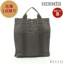 【エントリーでポイント10倍◎店舗限定11日1:59迄】エルメス HERMES エールラインアドMM バックパック リュックサック ナイロンキャンバス ダークグレー シルバー金具 【中古】