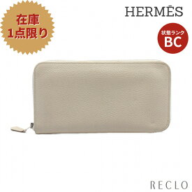 【エントリーでポイント10倍◎店舗限定11日1:59迄】エルメス HERMES アザップロング クラシック クレ ラウンドファスナー長財布 トリヨンクレマンス アイボリー シルバー金具 X刻印 【中古】