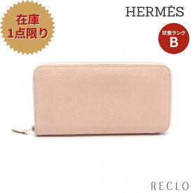 【エントリーでポイント10倍◎店舗限定11日1:59迄】エルメス HERMES アザップロング クラシック ローズエグランタイン ラウンドファスナー長財布 トリヨンクレマンス ライトピンク シルバー金具 X刻印 【中古】