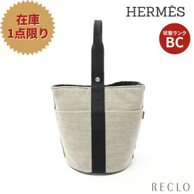 【エントリーでポイント10倍◎対象店舗限定27日1:59迄】エルメス HERMES サクソーMM ハンドバッグ キャンバス レザー アイボリー ブラック 【中古】