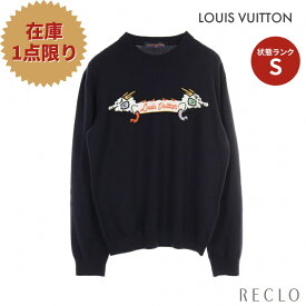 ルイヴィトン LOUIS VUITTON LOUIS VUITTON × NIGO インタルシアジャカード ドラゴン グラフィック ニット クルーネック カシミヤ ネイビー マルチカラー 22SS RM221M DLB HMN02W【中古】