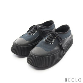 ジルサンダー JIL SANDER スニーカー キャンバス ダークネイビー プラットフォーム 【中古】 送料無料_2406ss_all_sp_0604