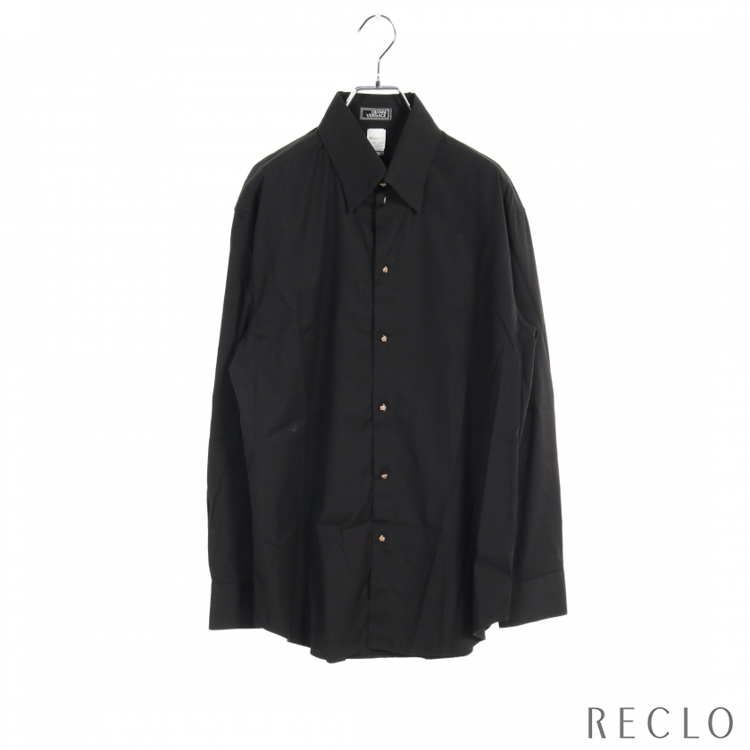 ジャンニヴェルサーチクチュール Gianni Versace Couture シャツ メデューサボタン コットン ブラック 【中古】｜RECLO（リクロ）店