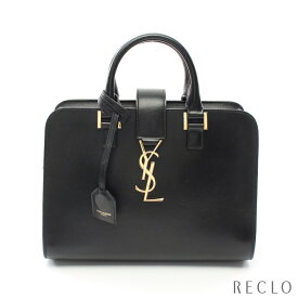 サンローランパリ SAINT LAURENT PARIS YSLライン ベイビー モノグラム カバス ハンドバッグ レザー ブラック 472466【中古】 送料無料