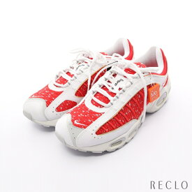 ナイキ NIKE Supreme × Nike AIR MAX TAILWIND IV スニーカー レザー ファブリック レッド ホワイト 【中古】 送料無料 良品