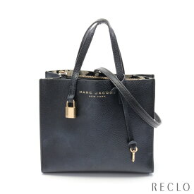 マークジェイコブス MARC JACOBS THE GRIND MINI TOTE BAG ザ グラインド ミニ ハンドバッグ レザー ブラック 2WAY M0015685【中古】 送料無料