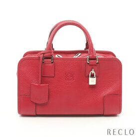 ロエベ LOEWE アマソナ28 ハンドバッグ レザー ピンクレッド 【中古】