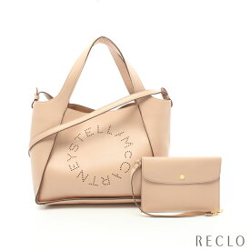 ステラマッカートニー Stella McCartney ステラ ロゴ ハンドバッグ トートバッグ フェイクレザー ピンクベージュ 2WAY 513860【中古】