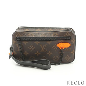 ルイヴィトン LOUIS VUITTON ポシェット ヴォルガ モノグラムソーラーレイ クラッチバッグ PVC レザー ブラウン ブラック M44458【中古】