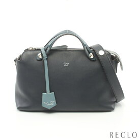 フェンディ FENDI BY THE WAY MEDIUM バイザウェイ ミディアム ハンドバッグ レザー ネイビー ブルー ライトブルー 2WAY 8BL124【中古】