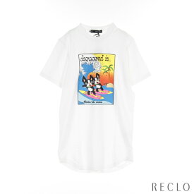 ディースクエアード DSQUARED2 Tシャツ クルーネック コットン ホワイト マルチカラー S74GC0793【中古】