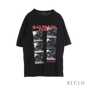バルマン BALMAIN Tシャツ コットン ブラック BH1EH015【中古】
