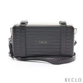 ディオール DIOR Christian Dior × RIMOWA パーソナル クラッチバッグ ショルダーバッグ アルミニウム レザー ブラック 【中古】