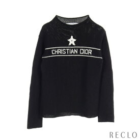 クリスチャンディオール Christian Dior ニット スター ロゴ カシミヤ ブラック ホワイト 244S94AM054【中古】