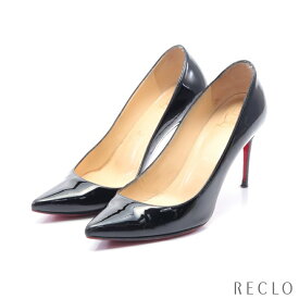 【エントリーでポイント10倍◎店舗限定11日1:59迄】クリスチャンルブタン Christian Louboutin KATE 85 PATENT ポインテッドトゥ パンプス エナメルレザー ブラック 【中古】