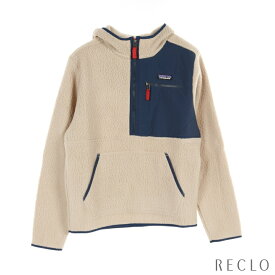 【11日1:59までの限定価格】パタゴニア patagonia RETRO PILE PULLOVER POLARTEC フリースジャケット プルオーバーパーカー ライトベージュ ダークブルー 22790【中古】_limit_sale