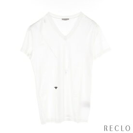 ディオールオム Dior HOMME BEE刺繍 Tシャツ Vネック コットン ホワイト 163J645B0039【中古】
