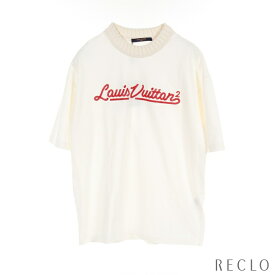 ルイヴィトン LOUIS VUITTON ロゴエンブロイダリー Tシャツ カットソー モックネック コットン オフホワイト 【中古】