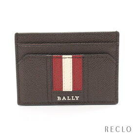 バリー BALLY THAR カードケース レザー ダークブラウン マルチカラー SBL6221814589882F021【中古】