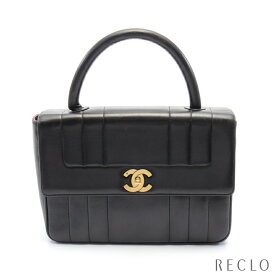 【エントリーでポイント10倍◎店舗限定11日1:59迄】シャネル CHANEL マドモアゼル ハンドバッグ ラムスキン ブラック ゴールド金具 【中古】