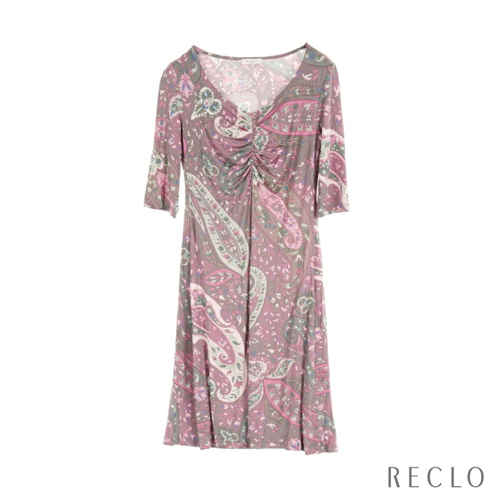 楽天市場】エトロ ETRO ワンピース ペイズリー 花柄 レーヨン パープル  