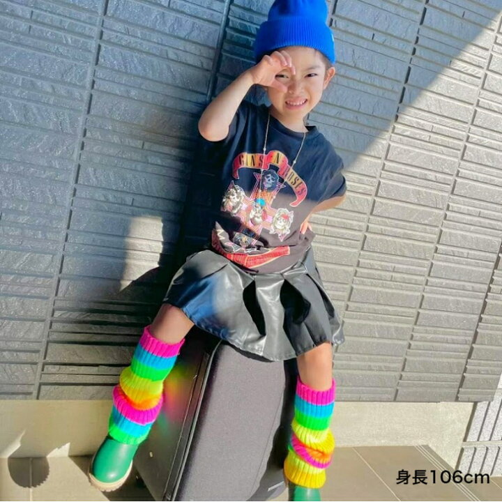楽天市場 大人気商品 ネオンレインボーレッグウォーマー 韓国子供服 ネオン ネオンカラー カラフル カラフルカラー 姉妹おそろい 兄弟おそろい おそろいコーデ レインボー 蛍光 派手 ルーズソックス ルーズ キッズ ダンス ダンス衣装 ダンスファッション Reco H0069