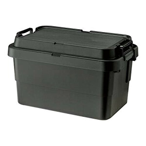 リス(RISU) 収納ボックス トランクカーゴ 50L ブラック 日本製 TC-50S コンテナ ボックス スタッキング 屋外収納 キャンプ 防水