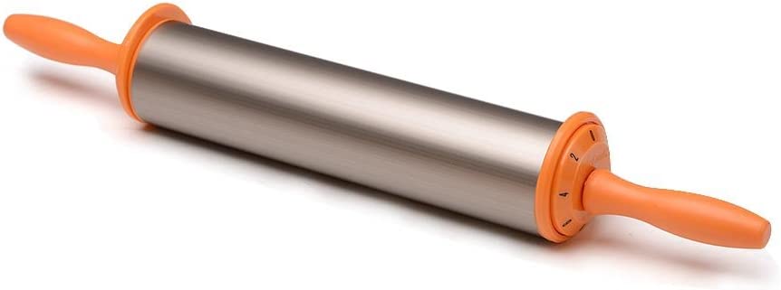 タイガークラウン めん棒 シルバー 475×60mm アルミローリング 樹脂柄 厚み調節 ダイヤル式目盛付 1735