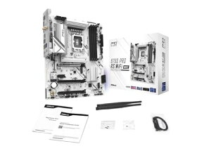 Asrock B760M Pro RS WiFi �z���C�g Intel Micro ATX �}�U�[�{�[�h DDR5 DIMM 7200 MHz 256GB LGA1700 SATA3 6.0 Gb/s LED M.2
