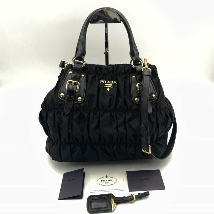 楽天市場】PRADA プラダ テスートギャザー 2WAYトートバッグ BN1792 