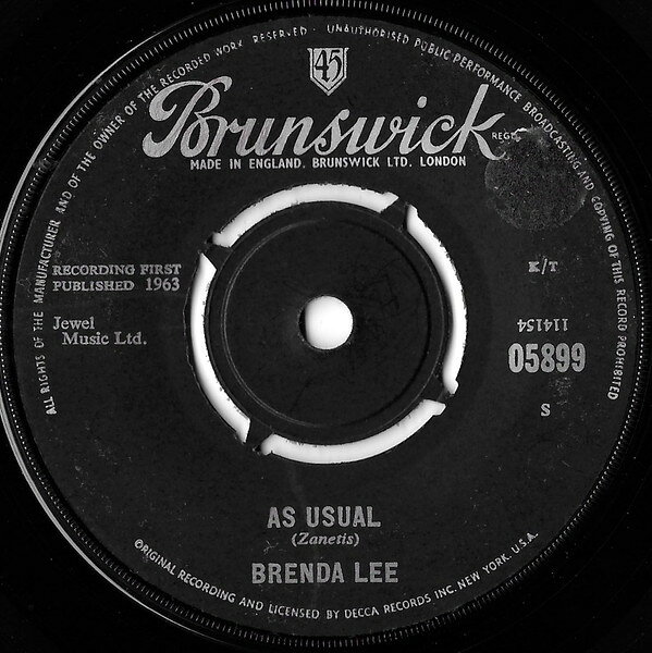 【中古】英7” Brenda Lee As Usual 05899 BRUNSWICK /00080