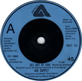 【中古】英7” Air Supply All Out Of Love ARIST362 Arista /00080