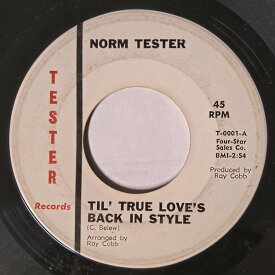 【中古】7” Norm Tester Til True Loves Back In Style T0001 TESTER RECORDS /00080