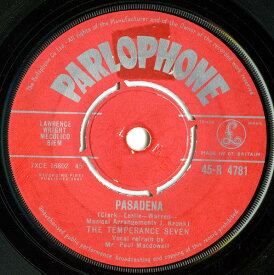 【中古】英7" The Temperance Seven Pasadena 45R4781 Parlophone /00080