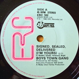 【中古】英7” Boys Town Gang Signed, Sealed, Delivered (Im Yours) ERC102 ERC Records, Moby Di /00080