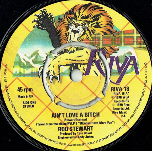 【中古】英7” Rod Stewart Aint Love A Bitch RIVA18 Riva /00080