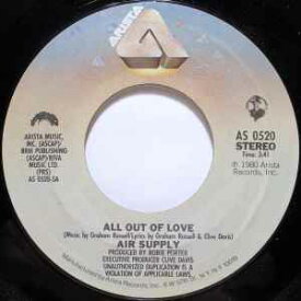 【中古】米7” Air Supply All Out Of Love AS0520 Arista /00080