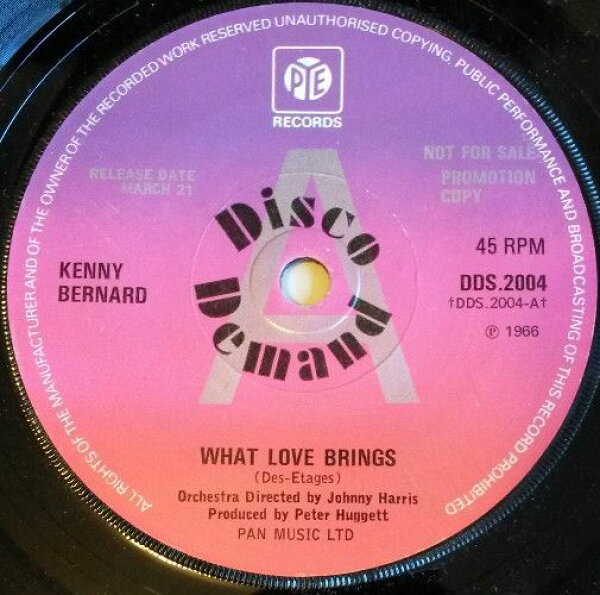 【中古】英7” Kenny Bernard / The Leon Young What Love Brings / Glad All Over DDS2004PROMO Pye Records プロモ /00080